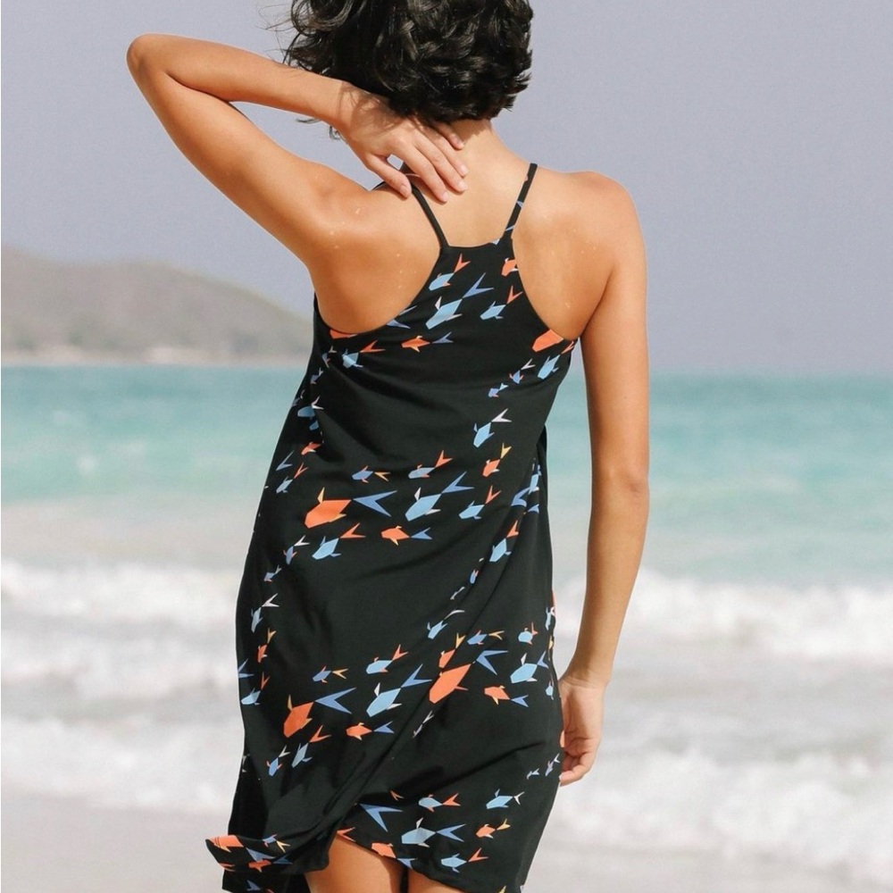 NWT Fighting Eel Dress Marissa in Black Origami Fish - Picture 5 of 5